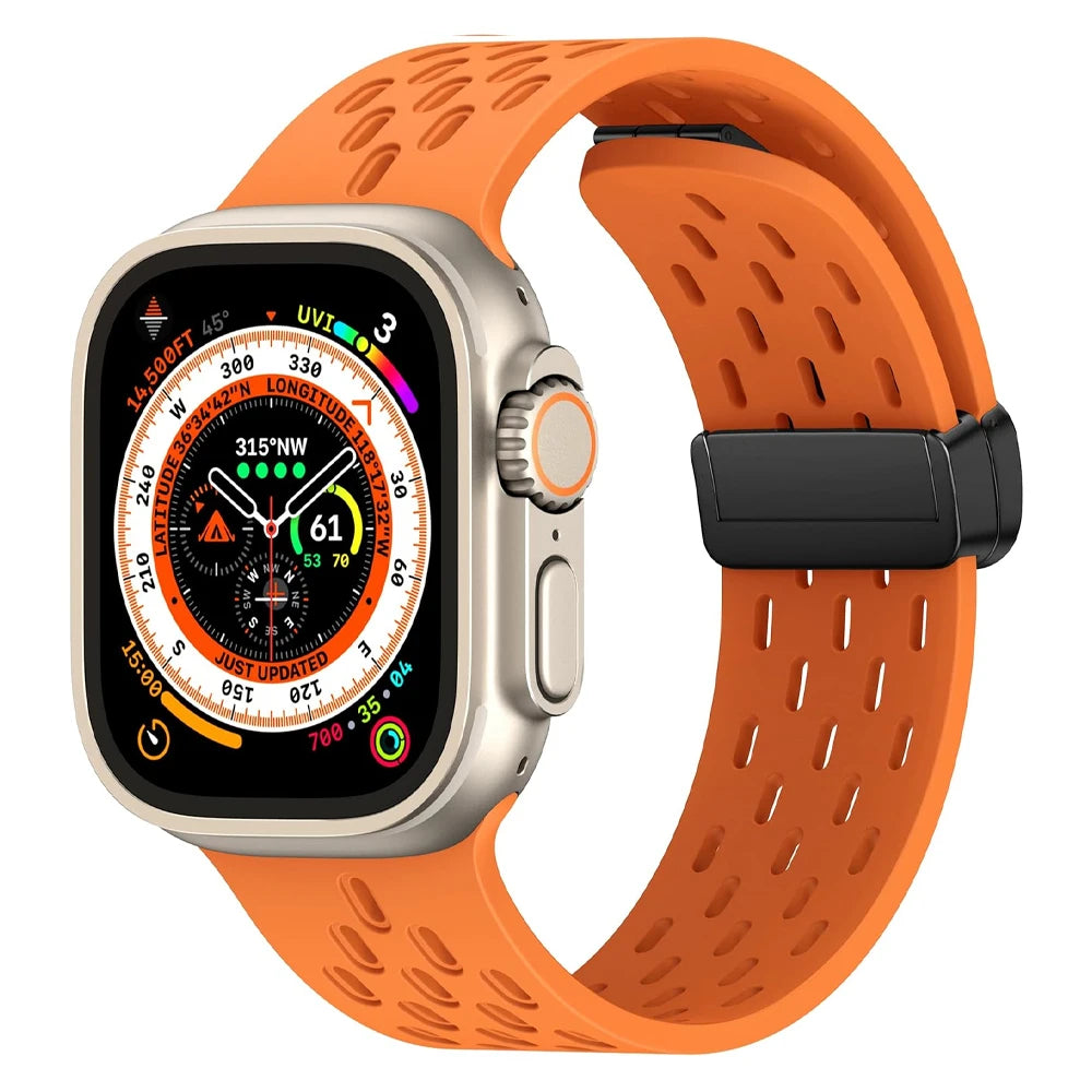 Magnetic Strap for Apple watch Ultra band 49mm 45mm 44mm 42mm 40mm 41mm Silicone Bracelet Correa iWatch Series 9 8 SE 7 6 5 4 2