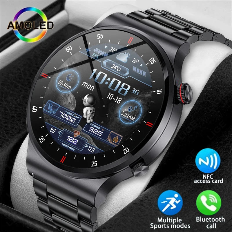 LIGE ECG+PPG Smart Watch Men Bluetooth Call 2024 Sports Bracelet NFC Waterproof Custom Watch Face Men SmartWatch For IOS Android