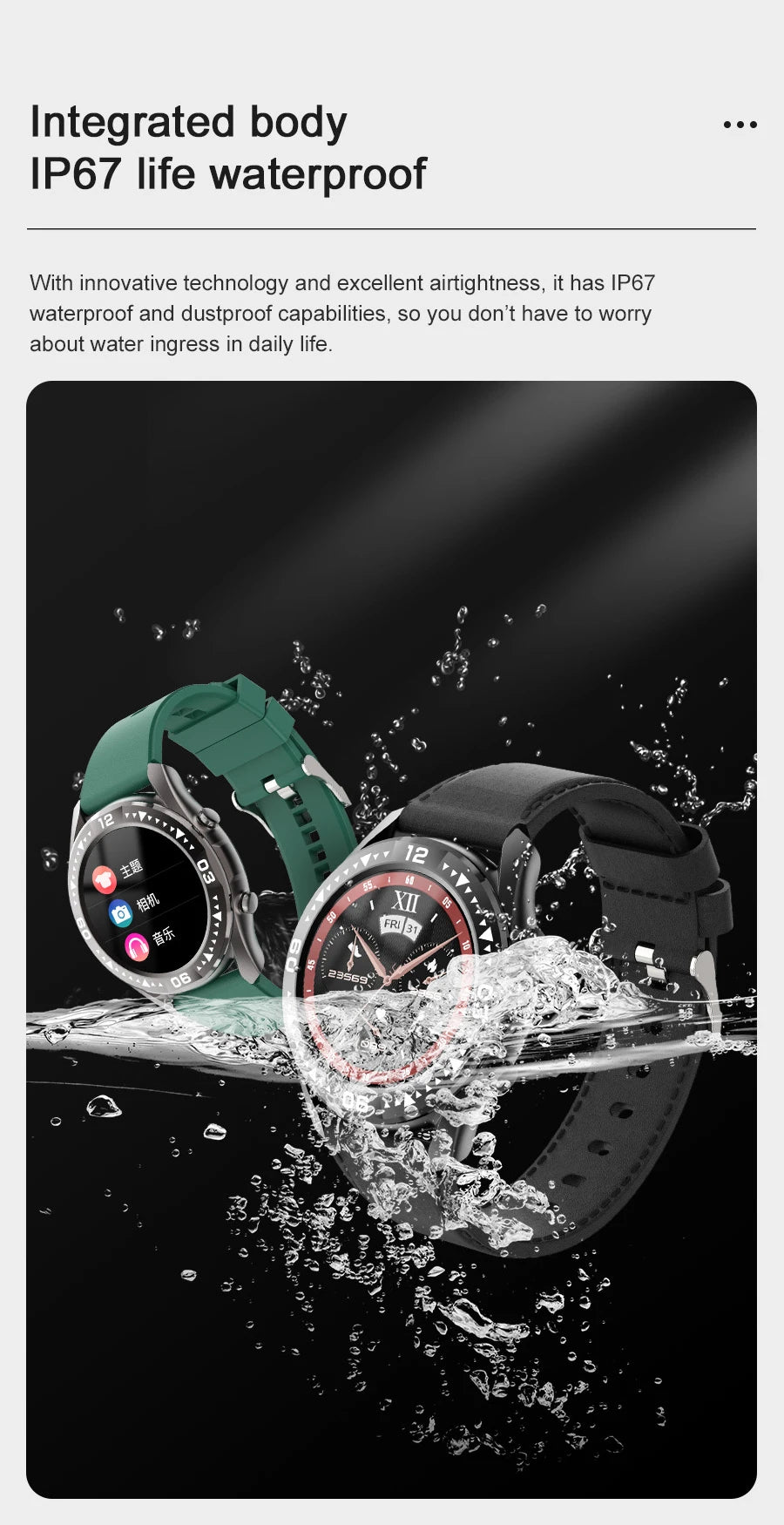 2024 New Smart Watch With 8G Memory BT Call Full Touch Screen IP67 Waterproof Men Smartwatch For Android IOS HUAWEI XIAOMI Phone