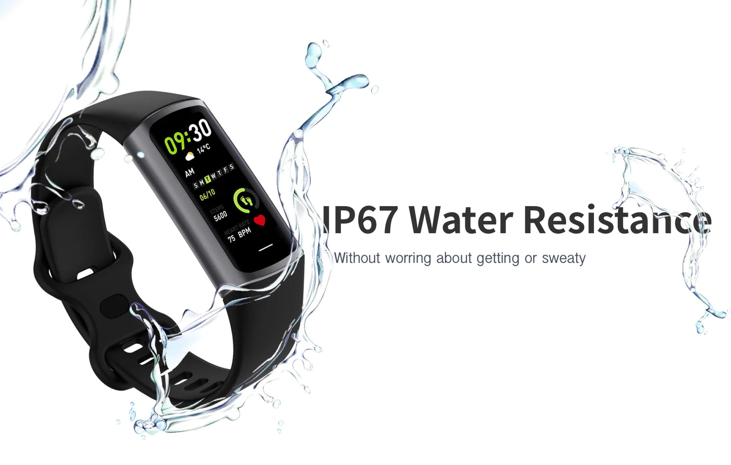 LIGE 2024 Smart Wristband Sport Fitness Heart Rate Tracker Smartwatch AMOLED Screen Waterproof Smart Bracelet For Men Women New