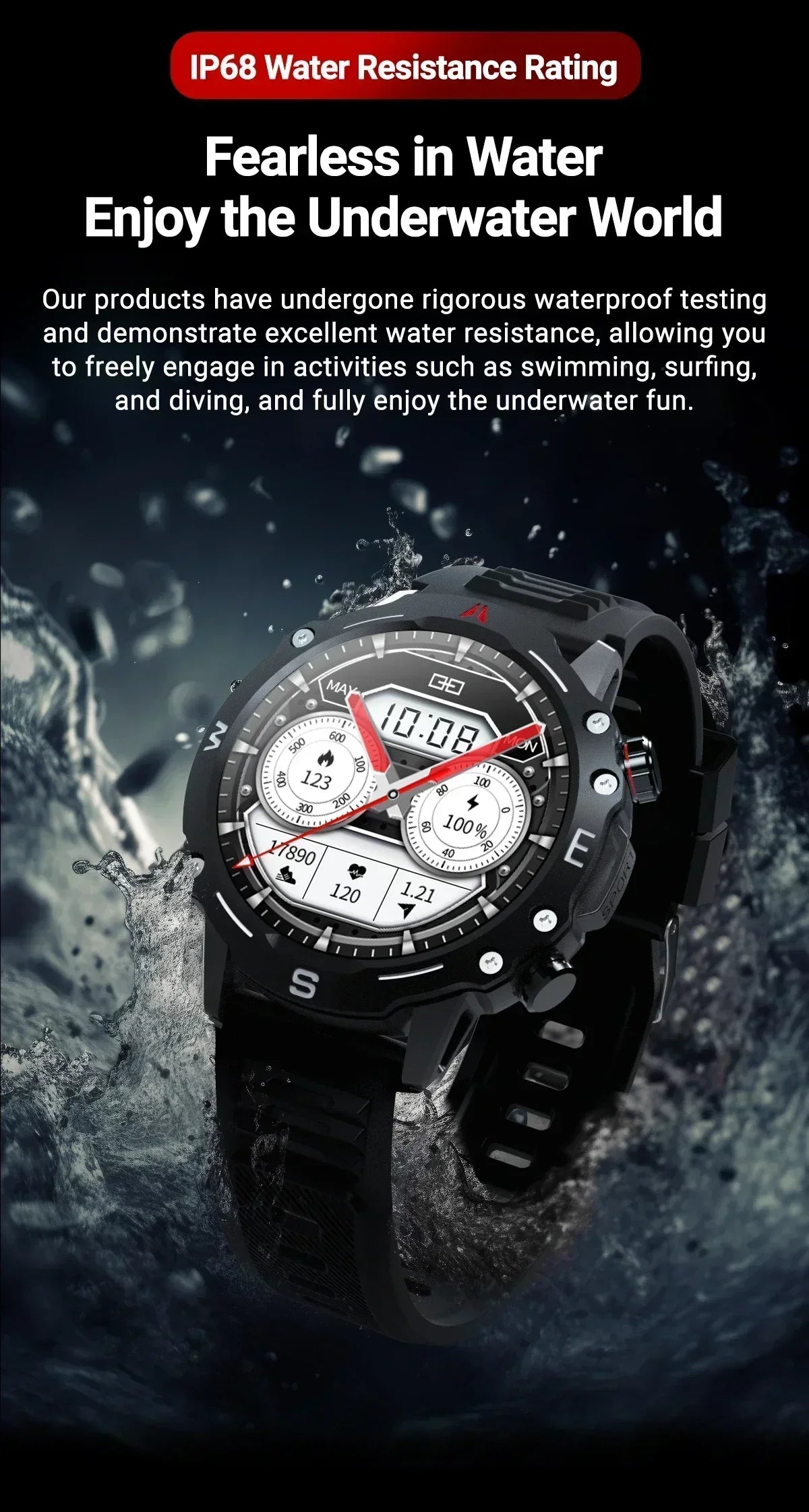 ZORDAI 2024 SmartWatch OD2 Waterproof 3ATM Bluetooth Call GPS Tracker Sports Watch NFC Health Monitoring Outdoor Smart Watch Men