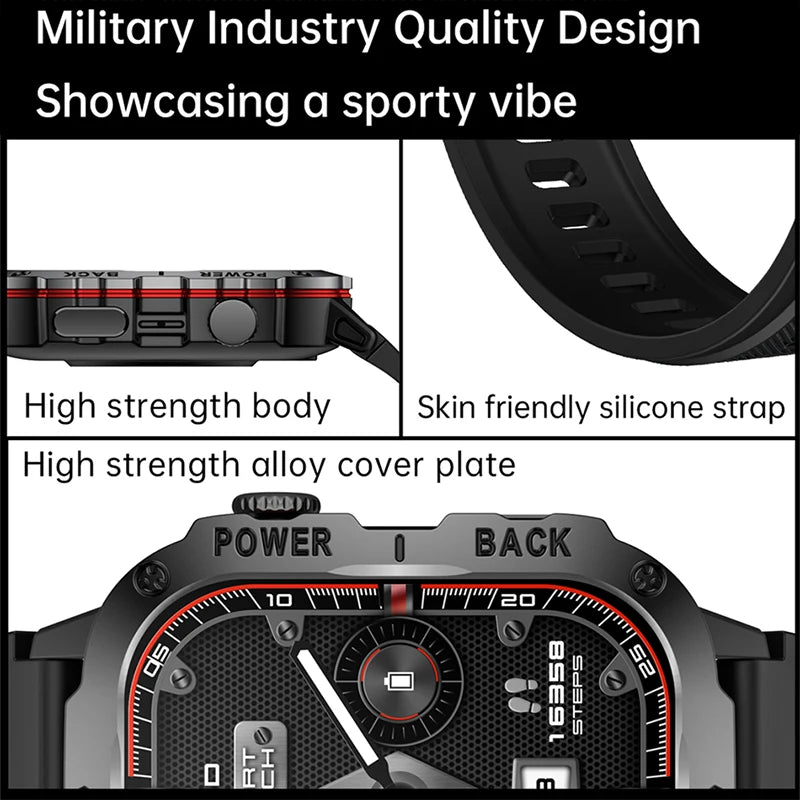 For HUAWEI Military Smart Watch Men IP68 GPS Outdoor 100+Sports Fitness Tracker Health Monitor 2.01" BT Call Smartwatch 2024 New