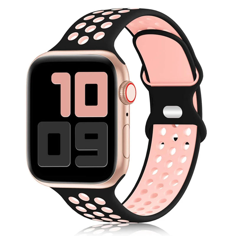 Silicone Strap for Apple Watch Band Ultra 2 49mm 38mm 42mm Sport Bracelet iWatch Series 9 8 7 41mm 45 mm 7 6 SE 5 4 3 44mm 40mm