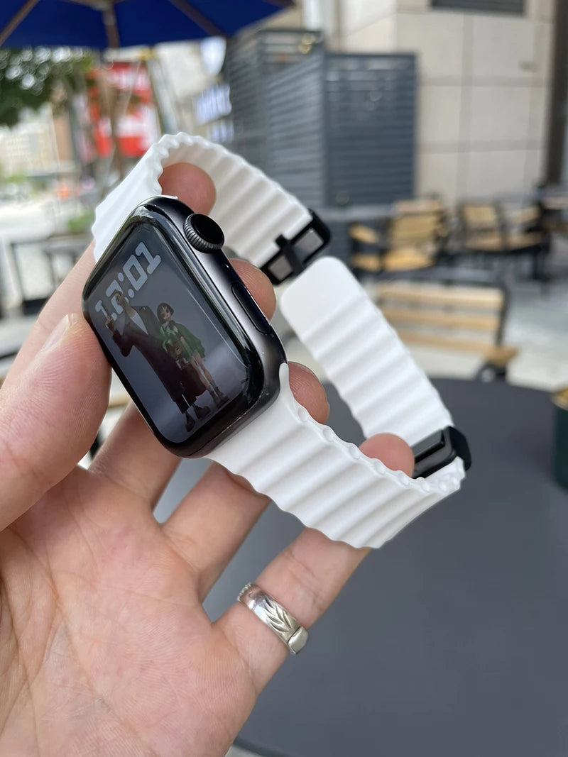 Ocean Strap for Apple Watch 9 8 7 Ultra Band 49mm 45mm 44mm 41mm 42mm 40mm Silicone Magnetic Sport Bracelet iWatch Series 6 se 5