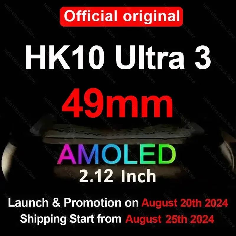 2024 HK10 Ultra3 Smartwatch 49mm HD AMOLED 4G ROM ChatGPT NFC Compass G-Sensor Clock Bluetooth Call Sports Smart Watch Men Women