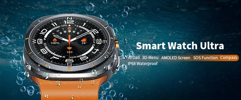 2024 New Vwar JS Watch 7 Ultra 1:1 47mm Smartwatch AMOLED Screen Bluetooth Call IP68 Waterproof Mens Smart Watch for Android IOS