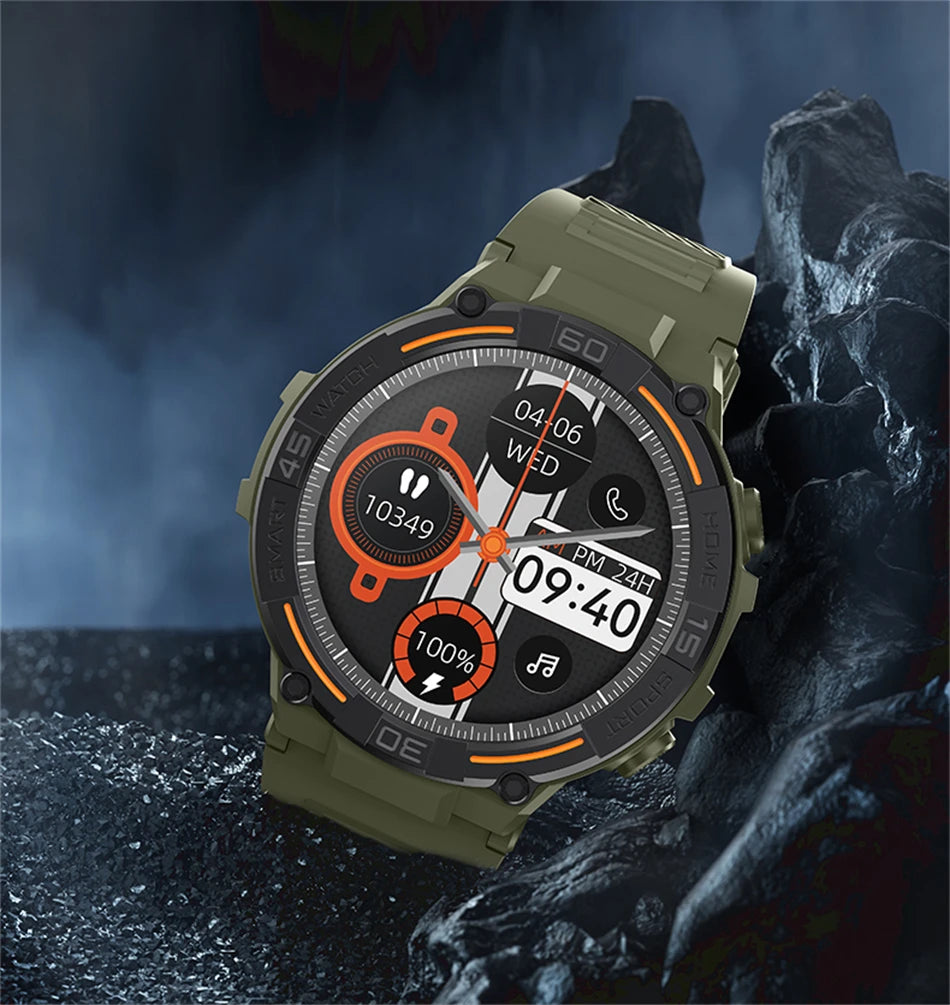 Rugged Military Smart Watch Men 360*360 HD Display Heart Rate GPS Sport Track Fitness Watches Bluetooth Call Smartwatch 2024 New