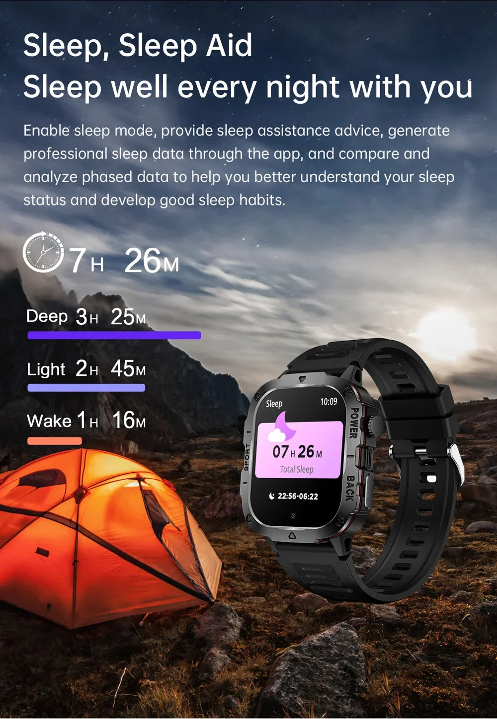 2024 Outdoor Smart Watch Men 2.01" Screen 3ATM Waterproof Watches Bluetooth Call Ai Voice Sport Smartwatch for Android IOS Phone