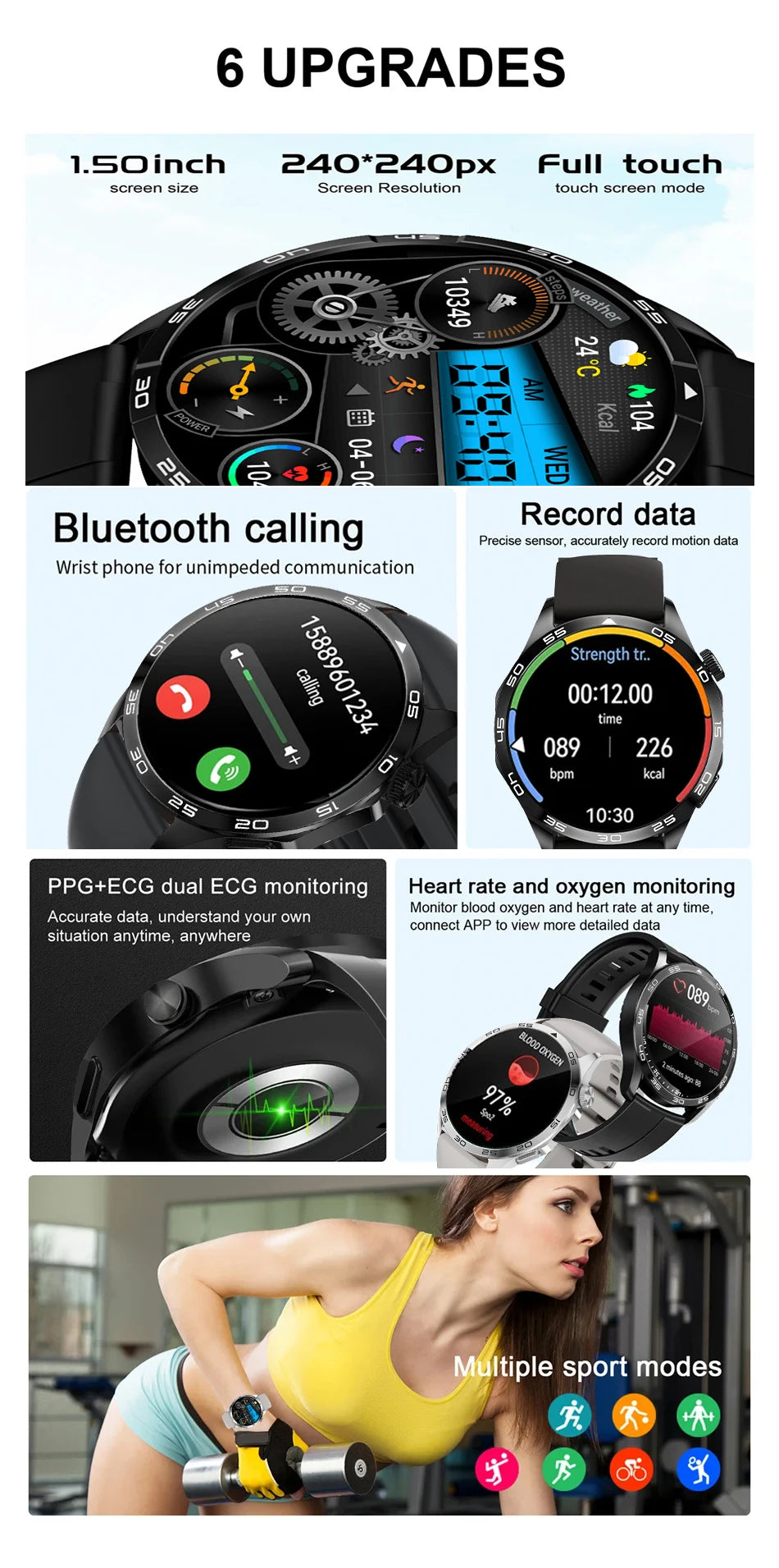 2024 New For Huawei Smart Watch Men Watch 4 Pro+ 1.50 Inch HD Screen Bluetooth Call Health Monitoring Smartwatch New Watch 4