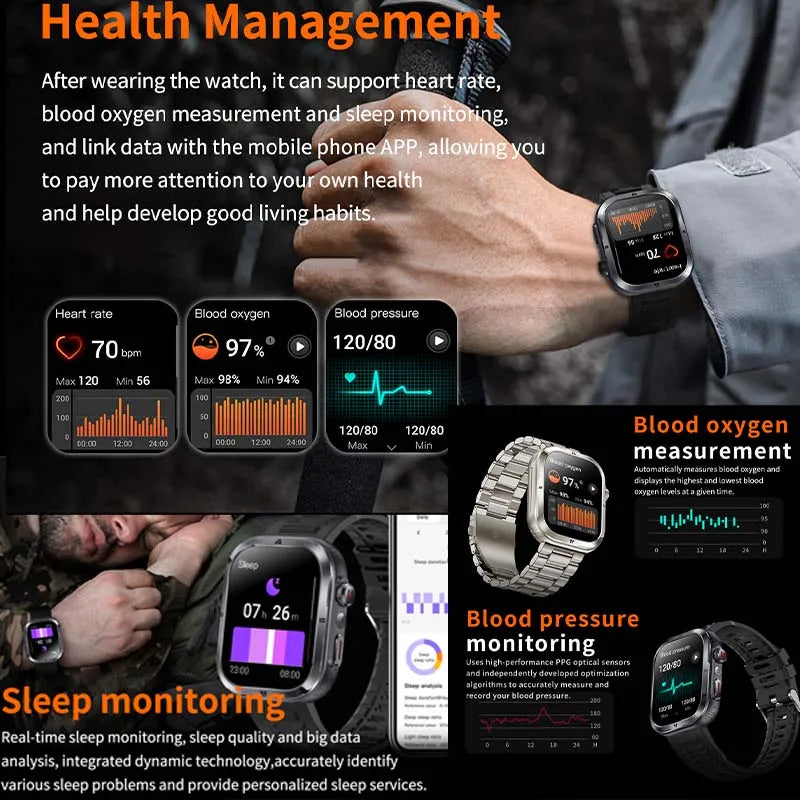 2024 New For Xiaomi Men Sports Smartwatch Bluetooth Call LED Lighting GPS Track Heart Rate Sports Track Sports Women Smart Watch