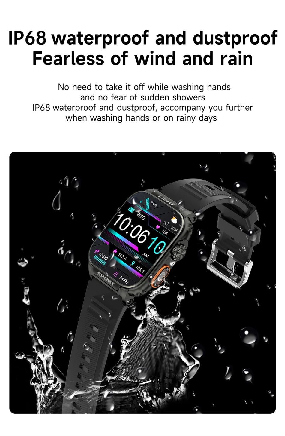 2024 For Xiaomi 1.91 " HD Screen Smart Watch Men Bluetooth Call Tracker Watch Blood Pressure Heart Rate Monitor Sport Smartwatch