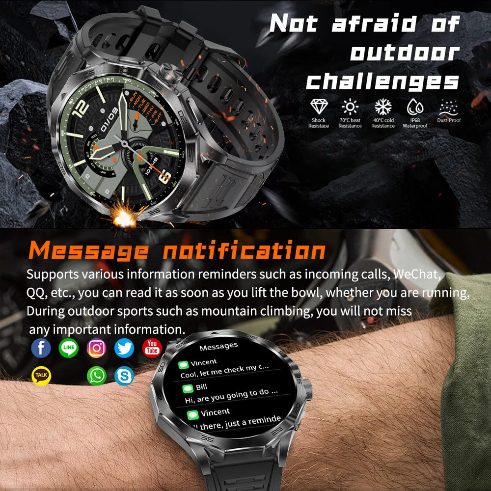 ChiBear 2024 Smart Watch Men 1.85 Inch Full Touch Screen 710 mAh Waterproof Sport Fitness Tracker Bluetooth Call Smartwatch