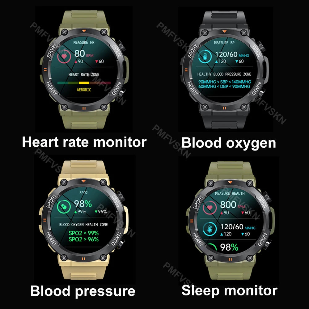 2024 Smart Watch Men HD Screen 400mah Long Standby Bluetooth Call Heart Rate Blood Pressure Pedometer Outdoors Sport Smartwatch