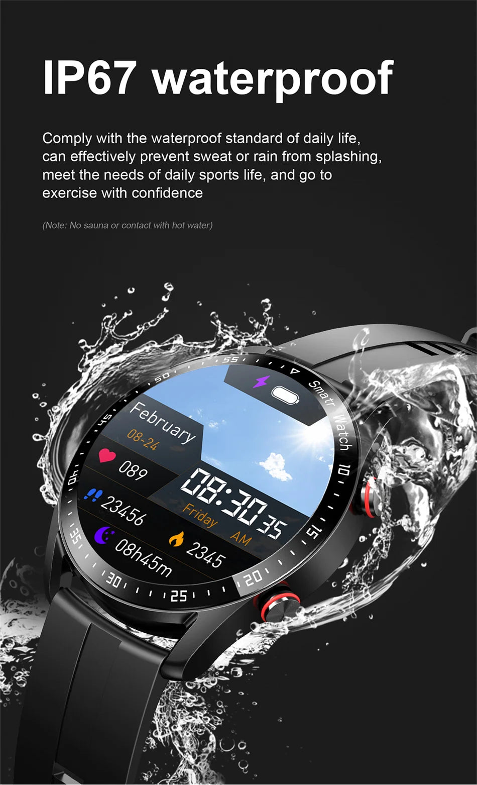 2024 New Bluetooth Call Smart Watch Men Full Touch Screen Sports Fitness Tracker Waterproof ECG+PPG Smartwatch For Android IOS