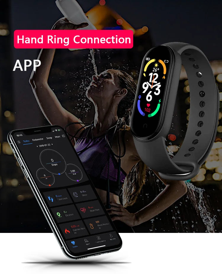 M7 Smart Watch Smartband Heart Rate Smartwatch Fitness Tracker Blood Pressure Sport Bracelet for Mi Band 7 Men Women