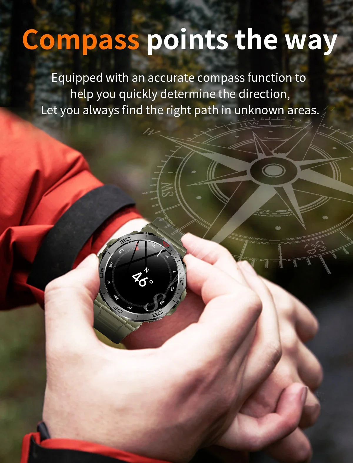 2024 New Rugged Military GPS Smart Watch Men AMOLED HD Screen Heart Rate Bluetooth Call Waterproof Outdoor smartwatch for Xiaomi