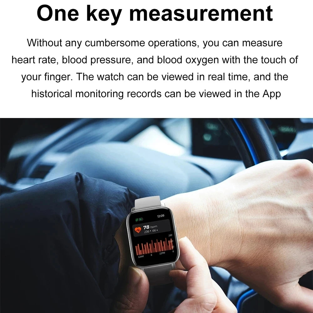 2024 New Smart Watch Support Bluetooth Phone Call Large 1.77" Blood Oxygen Heart Rate Monitor Sport Fitness Smartwatch Women Men