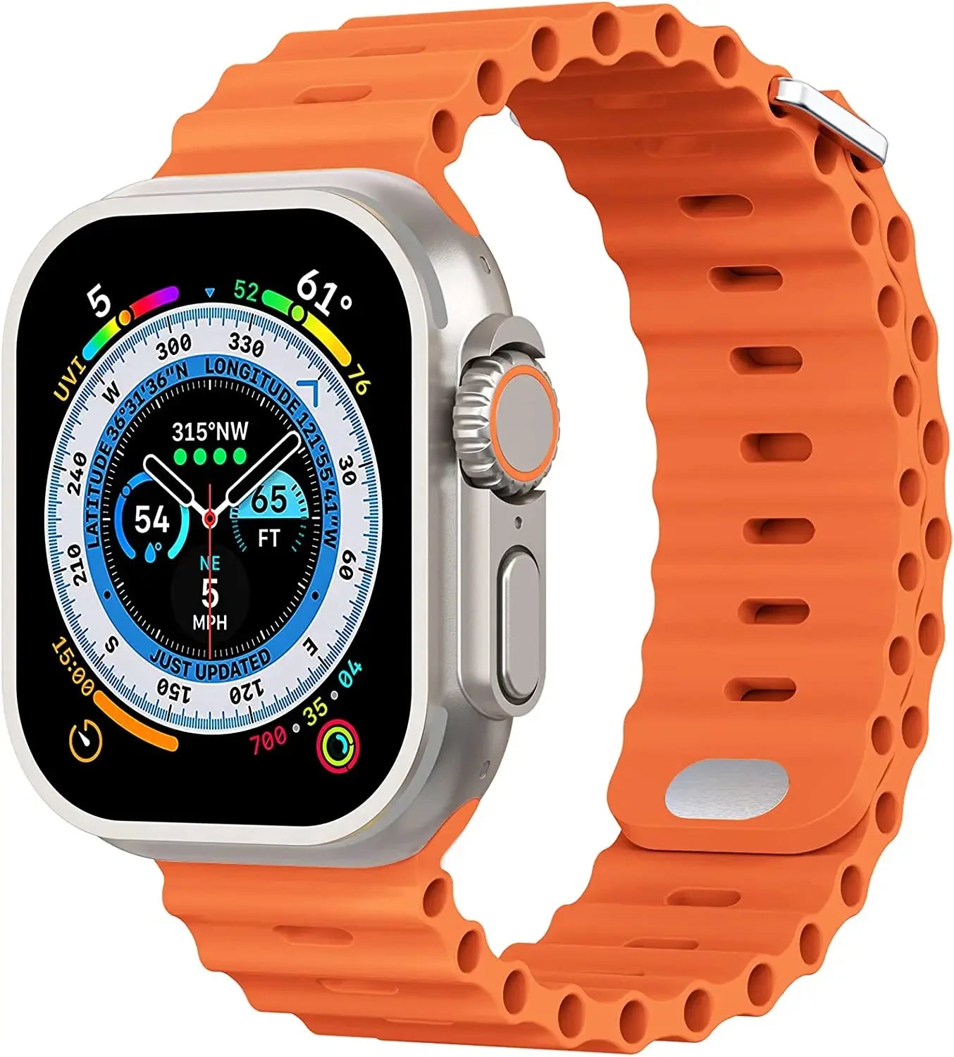 Ocean Strap for Apple Watch Ultra2 Band 49mm 9 8 7 45mm 41mm Silicone Bracelet Wristband for 6 5 4 3 SE 44mm 40mm 42mm 38mm Band