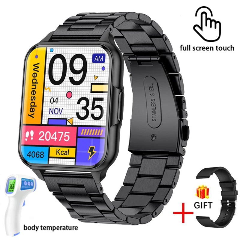 2024  AMOLED HD Screen Watch Bluetooth Call Smartwatch Waterproof Outdoor Sports Tracker 450 mA Battery fashion Men Smart Watch