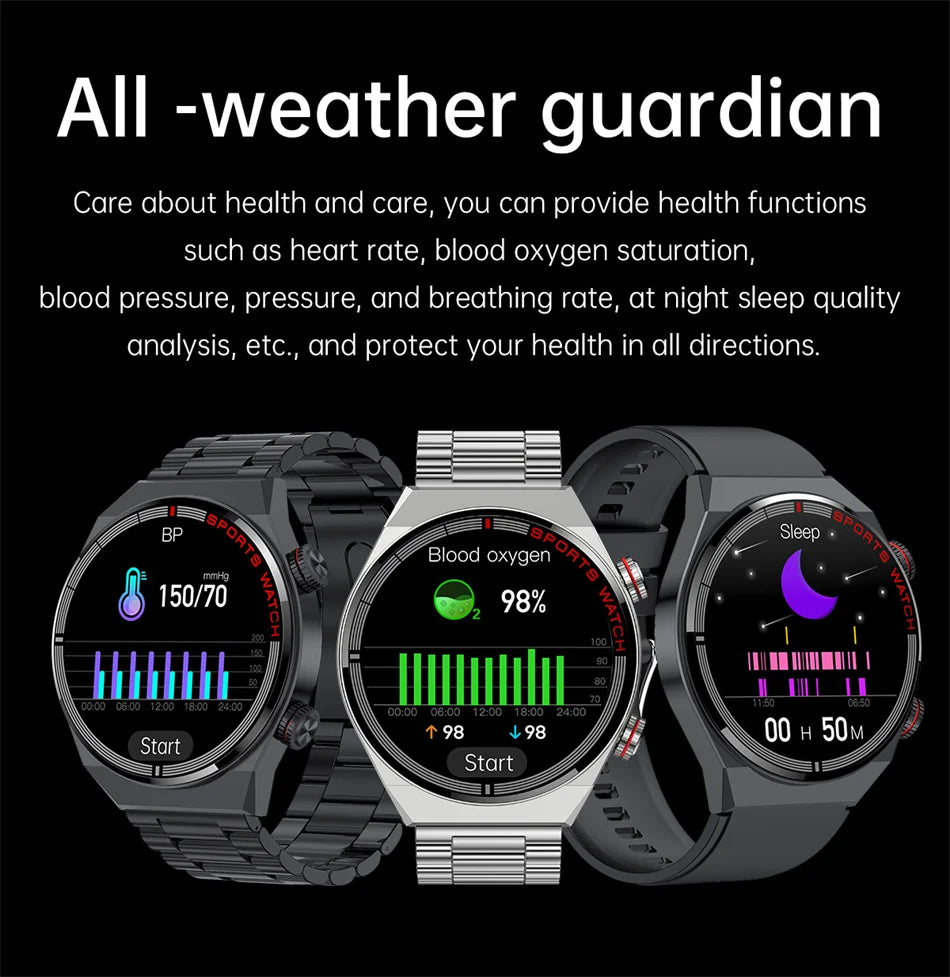 For Huawei Xiaomi NFC Smart Watch Men GT3 Pro AMOLED 390*390 HD Screen Heart Rate Bluetooth Call IP68 Waterproof SmartWatch 2024