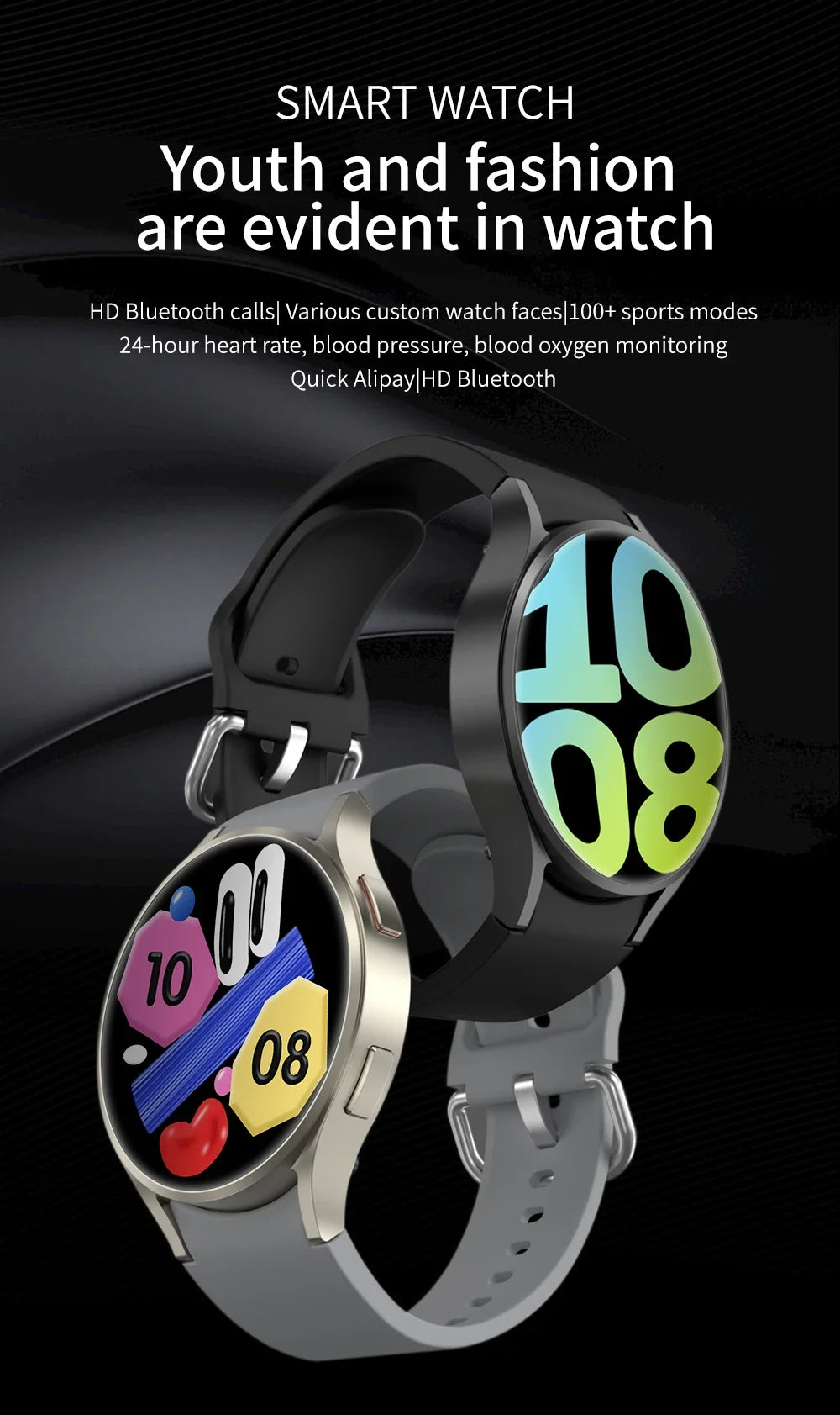 2024New GPS Tracker Sports Fitness Watch 6 Smart Watch Voice Assistant Bluetooth Call IP68 Waterproof Men Women Smartwatch