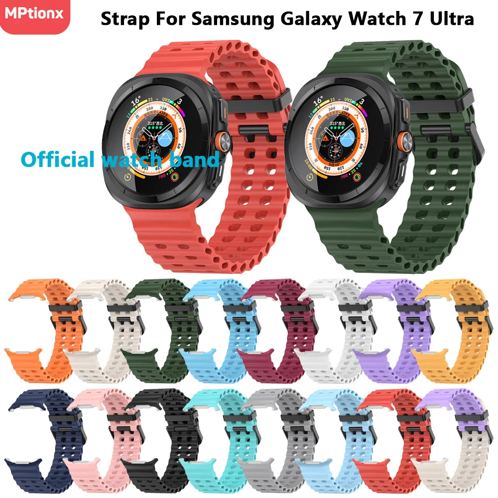 Silicone Strap for Samsung Galaxy Watch 7 Ultra 47mm Sports Correa Bracelet Watchband Band For Galaxy Watch 7 Ultra Accessories