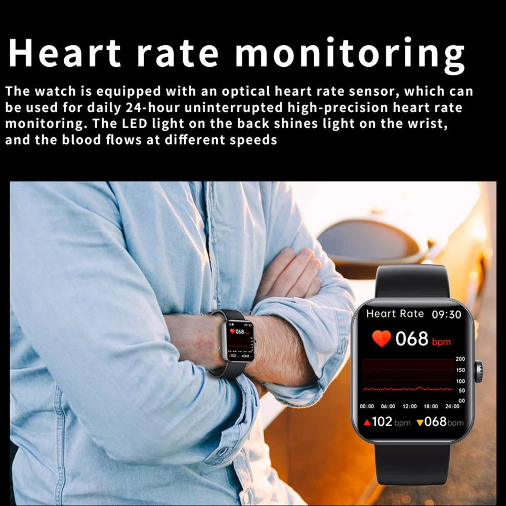 2024 New Blood Glucose Heart Rate Sports Smart Watch For Men 1.91 Inch Screen Body Temperature Monitoring Women Smartwatch