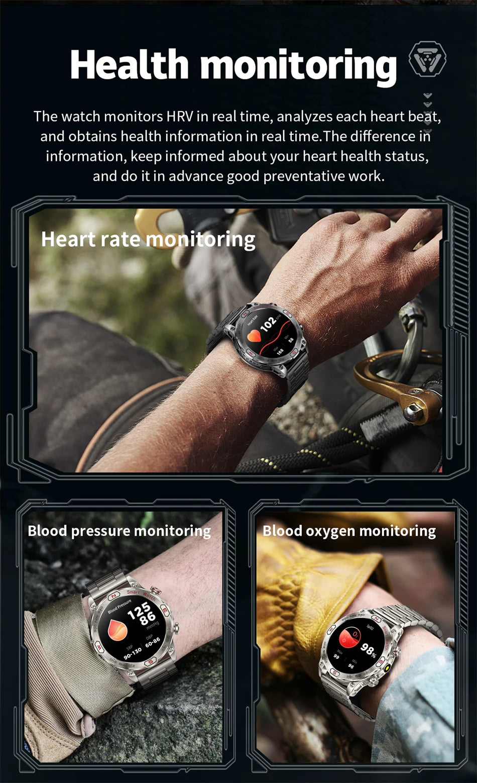 2024 New Bluetooth Call Smart Watch Men For Huawei Xiaomi AMOLED Display GPS Track Heart Rate with LED Flashlight Smartwatches