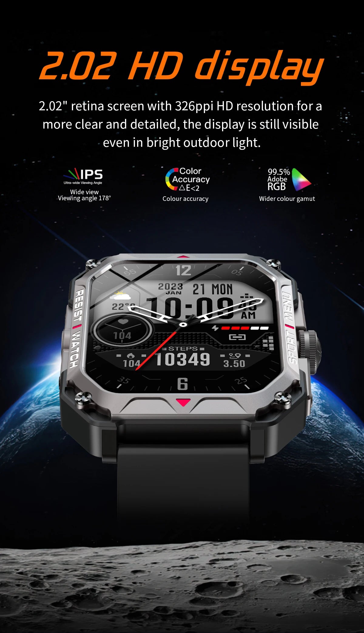 LIGE 2024 Men Smartwatch Outdoor Sport Bluetooth Call Fitness Smart Watch 2.02'' HD Screen Digital Watches for Android,iOS Phone