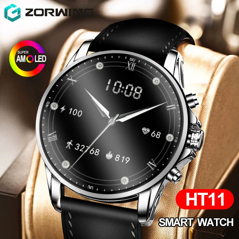 HT11 Smart Watch 1GB ROM Local Music Photo Album AMOLED 1.43 Inch Recording Men Smartwatch Wireless Charging Bluetooth Call 2024