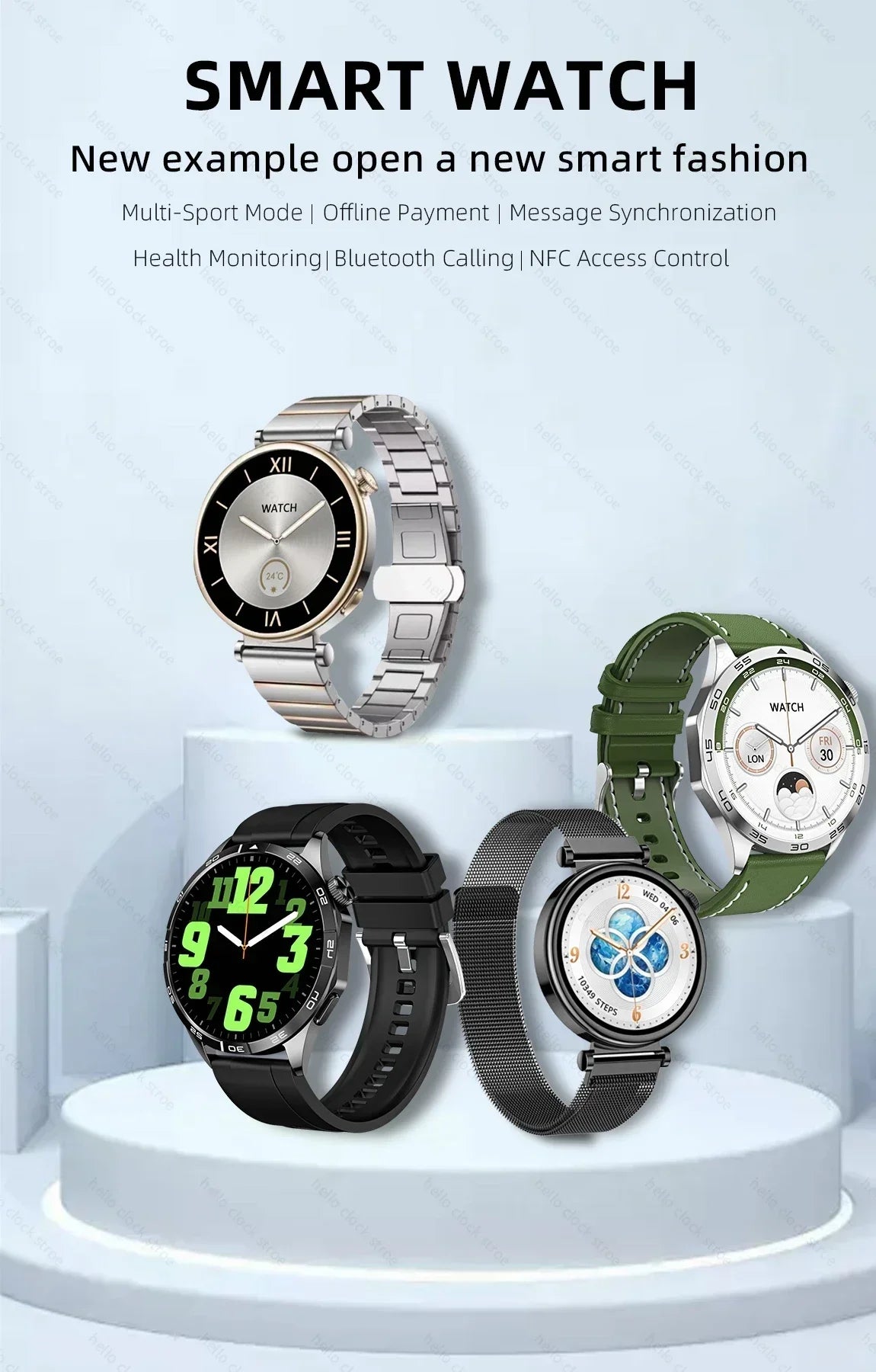 For Huawei GT4 Pro Smartwatch 2024 New HD AMOLED NFC Compass ChatGPT Dial Bluetooth Call Wireless Charging Smart Watch Men Women