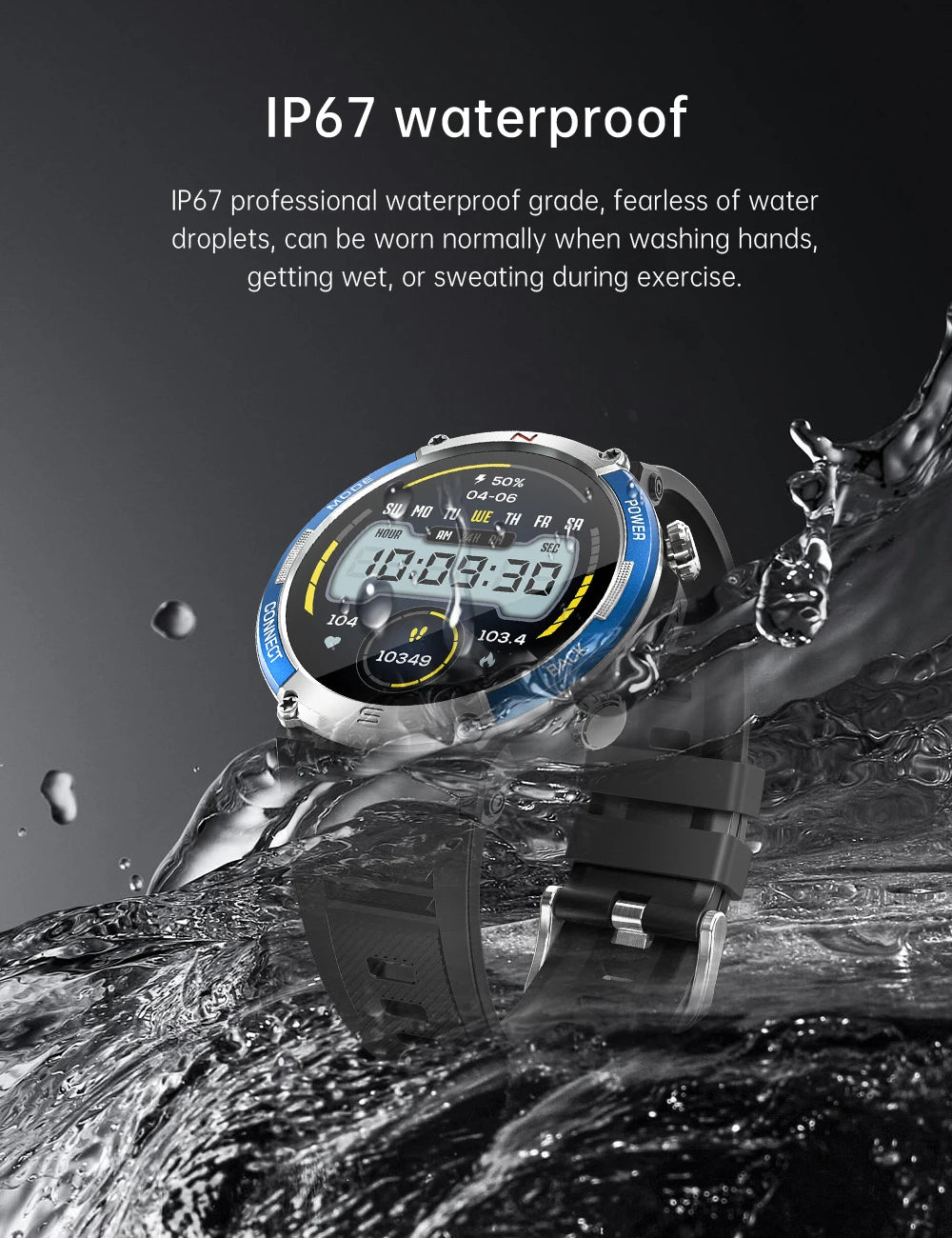 LIGE 2024 Newest Smart Watches Men Sport Digital Smartwatch I68 Waterproof Bluetooth Call Fitness Watch Wristwatches for Mens