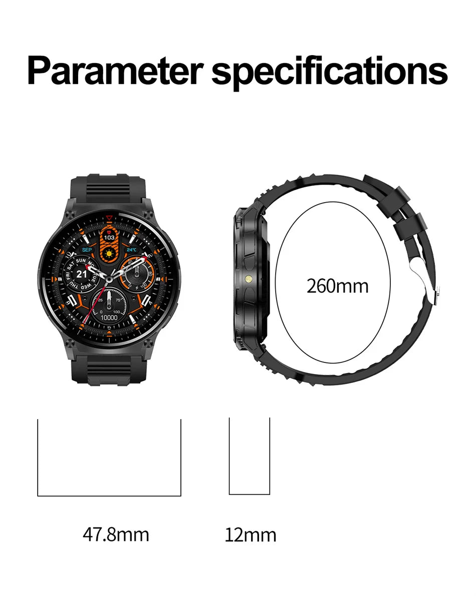 For Xiaomi New Outdoor Military Smart Watch Men Heart Rate Blood Pressure Bluetooth Call Waterproof Lighting Smartwatches 2024