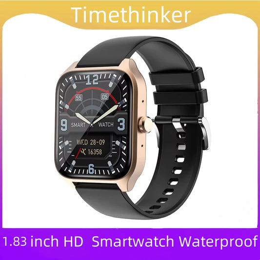 Timethinker 2024 Bluetooth Call Smart Watch 1.83'' HD Screen Men Women Health Monitor Smartwatch Sport Watches for Android IOS