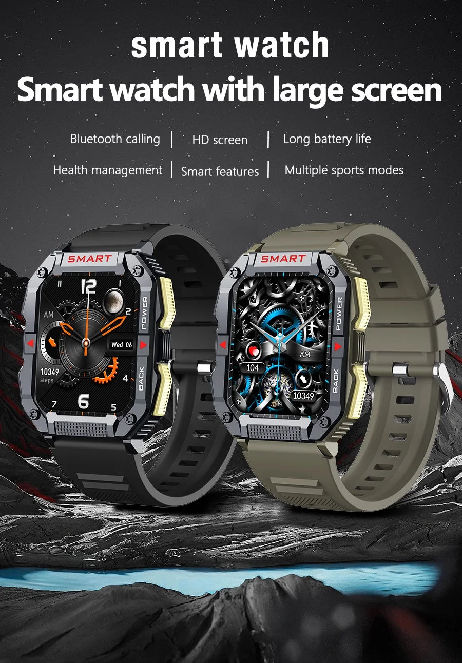 LIGE 2024 Men Smartwatch 1.83'' HD Screen Watches Outdoor Sport Bluetooth Call Fitness Watch for Android,iOS Black Wristwatch