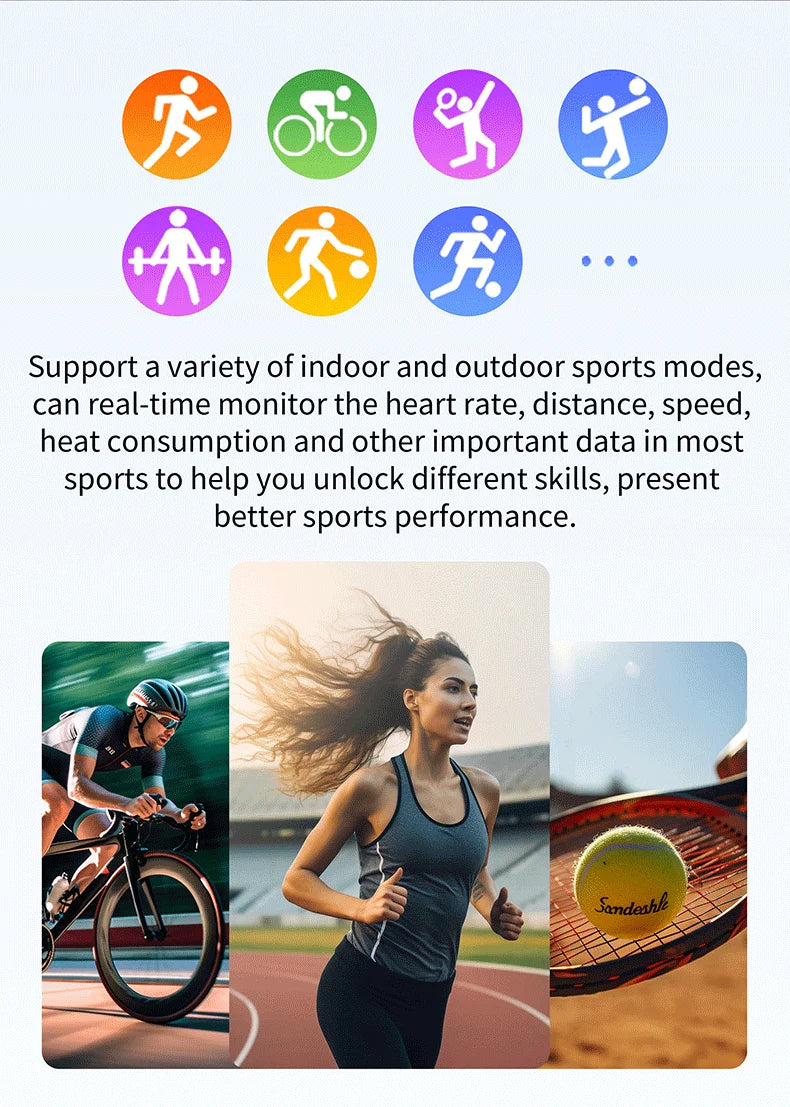 2024 New Fashion Women Smart Watch Full Touch Screen Heart Rate Blood Oxygen Sports Fitness Bracelet Voice Calling Smartwatch