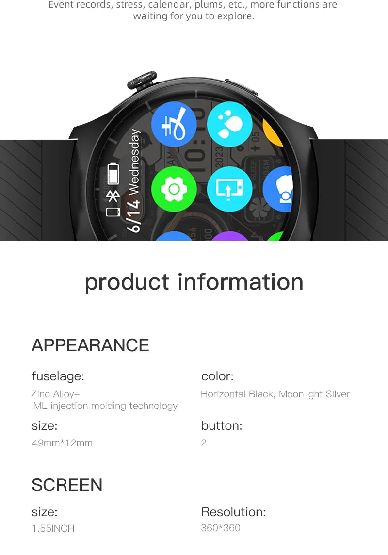 2024 New Bluetooth Call Smart Watch Men Waterproof Sport Fitness Tracker Weather Display Man Smartwatch Android IOS Watch