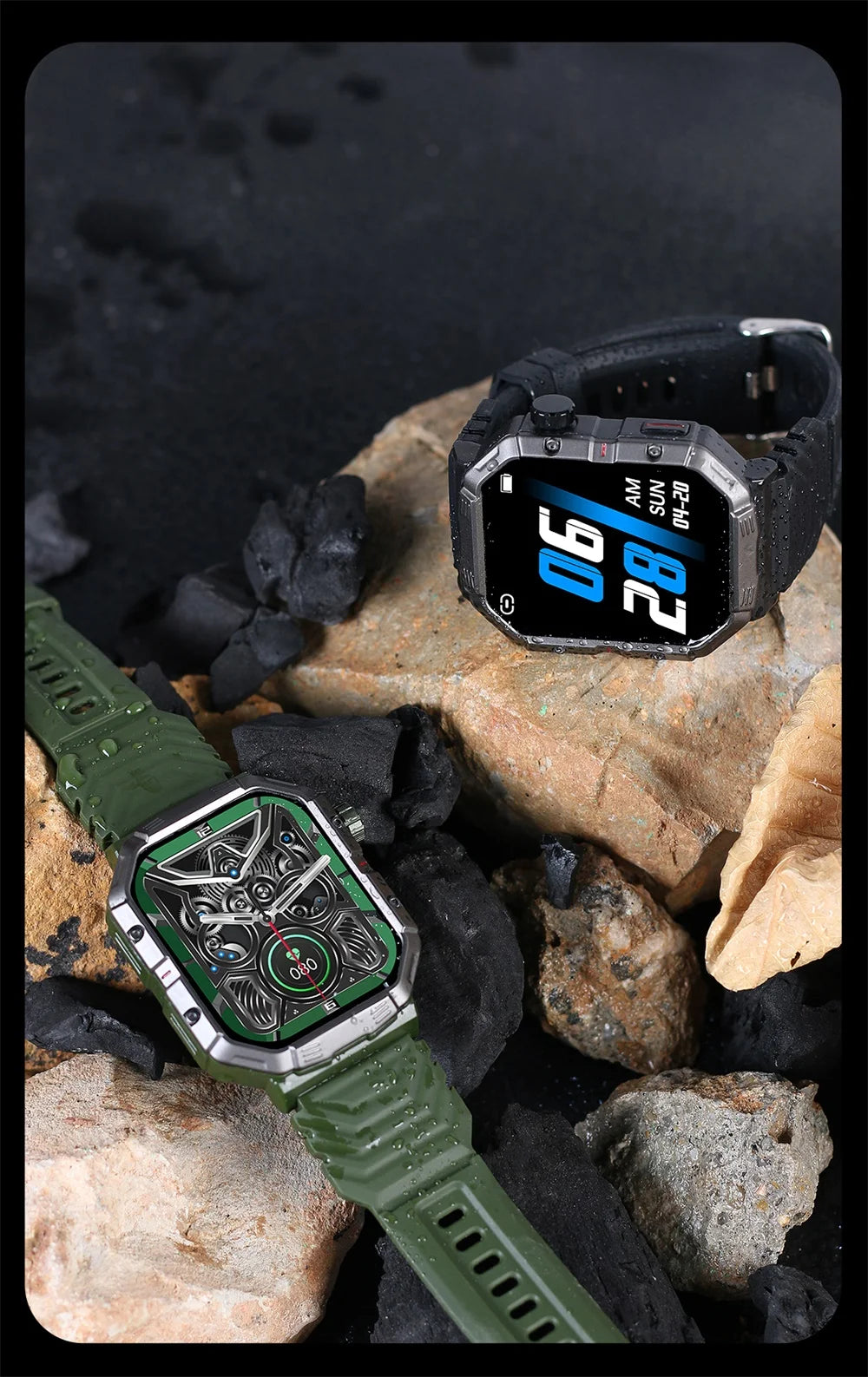 New Outdoors Sports Men 2.02" Blue Tooth Call Smart Watch Heart Rate IP68 Waterproof Watches Compass Music 2024 Games Smartwatch