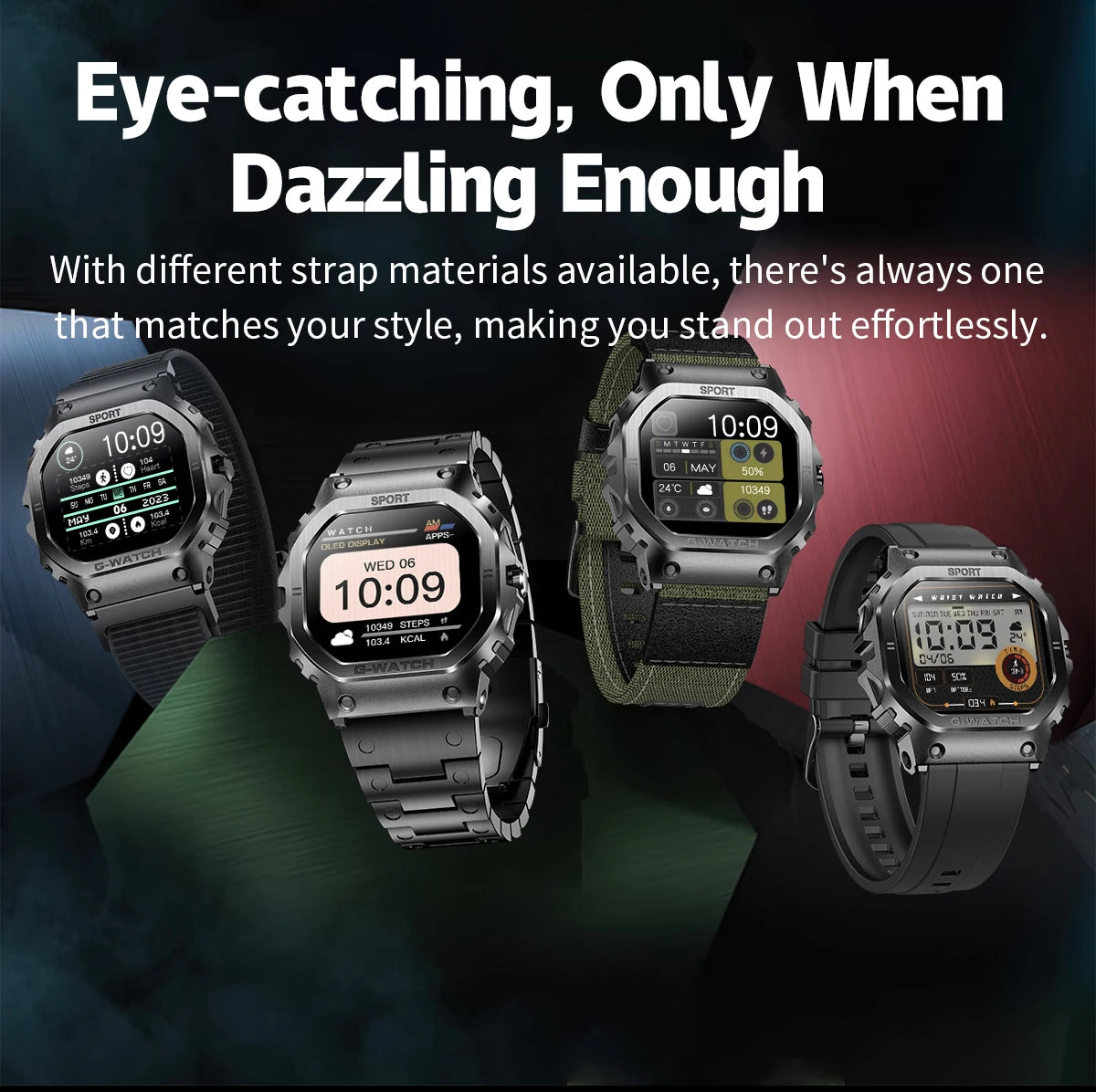 2024 New Military Smart Watch for Men 1.57 Inches Outdoor Sports Smartwatch with Answer/Make Call Compatible iPhone and Android