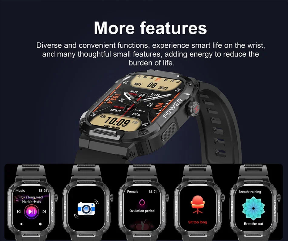 MAOYUAN 2024 New Smart Watch Men Outdoor Waterproof Anti Falling Anti Pressure Sport Fitness Bluetooth Call Smartwatch Women