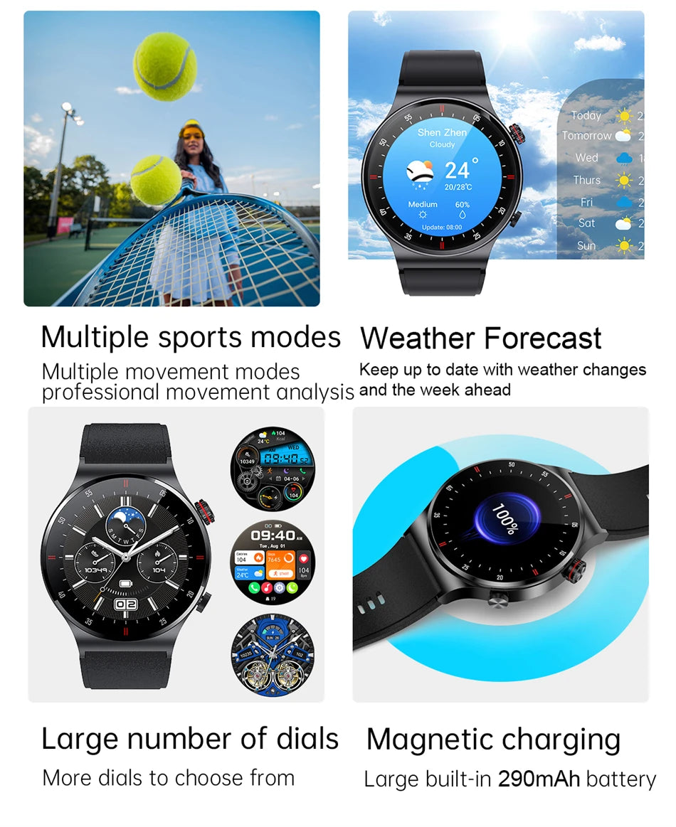 2024 Bluetooth Call Smart Watch Men HD Screen Sports Fitness Watches Waterproof Health Monitoring Smartwatch Men For Android IOS