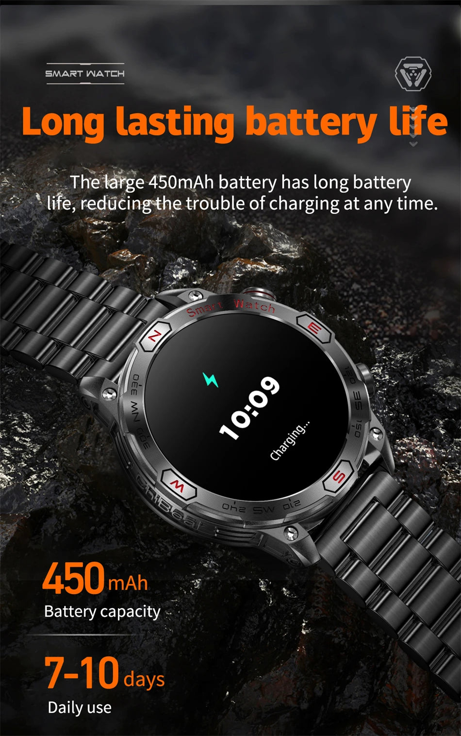 2024 New Bluetooth Call Smart Watch Men For Huawei Xiaomi AMOLED Display GPS Track Heart Rate with LED Flashlight Smartwatches