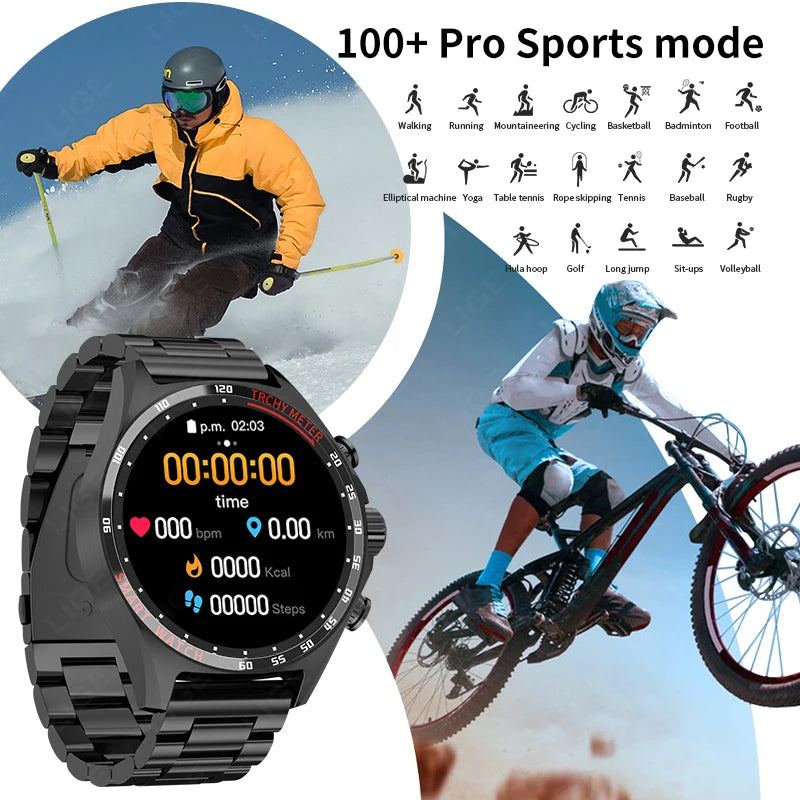 2024 NFC Access Control Compass Positioning Smart Watch Men Waterproof Smartwatch Outdoor Sports Fitness Watch For Android IOS