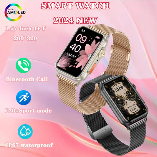 New Smart Watch Men Women Voice Calling GPS Track Sport Mode IP67 Waterproof Health Monitoring Ladies Smartwatch 2024 For Xiaomi