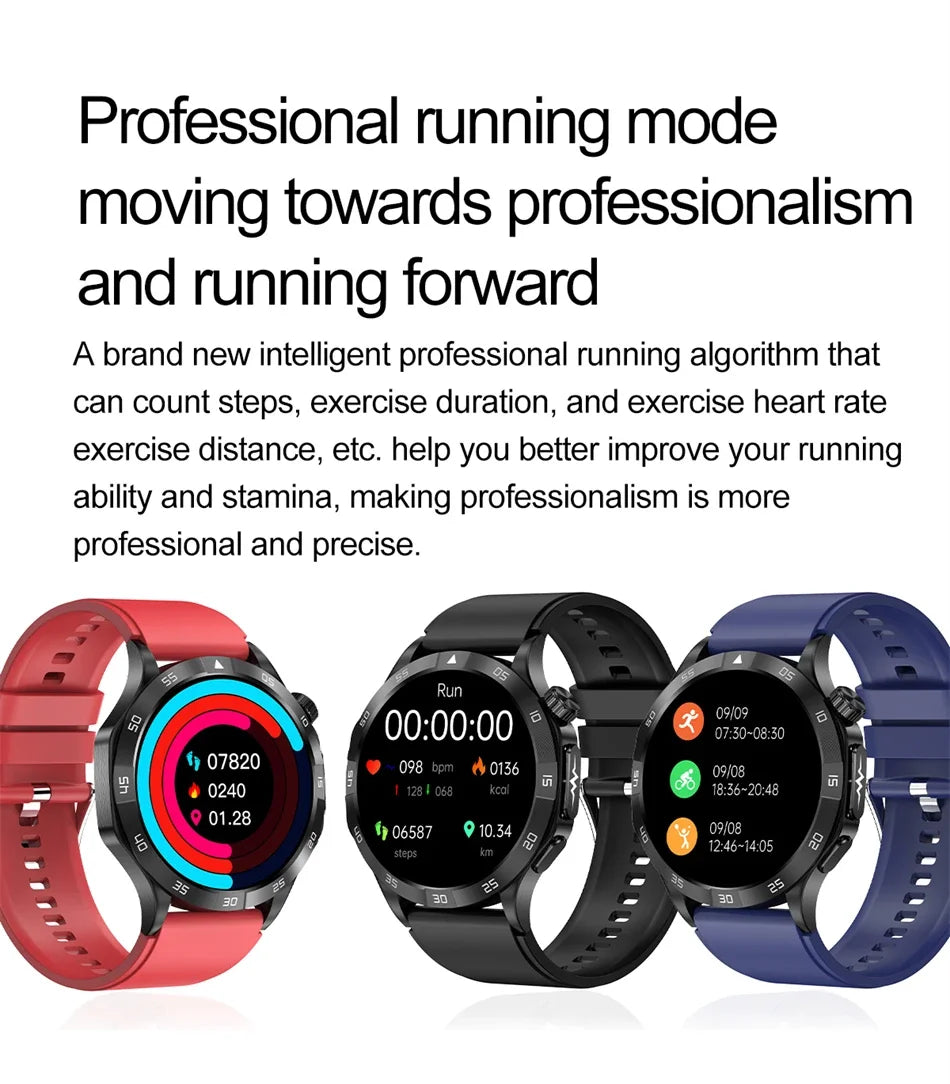 Blood Sugar Smart Watch 2024 Health Blood Lipid Uric Acid Monitor Sport Watch Smart ECG+PPG HD Bluetooth Call Men Smartwatch SOS