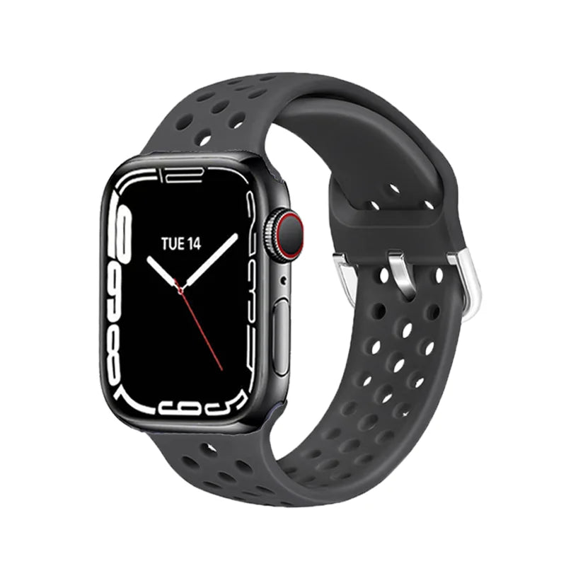 Silicone Strap For Apple Watch Series 9 8 7 41mm 45mm Band Ultra/Ultra 2 49mm Bracelet For Apple Watch SE 7 6 5 40mm 44mm Correa