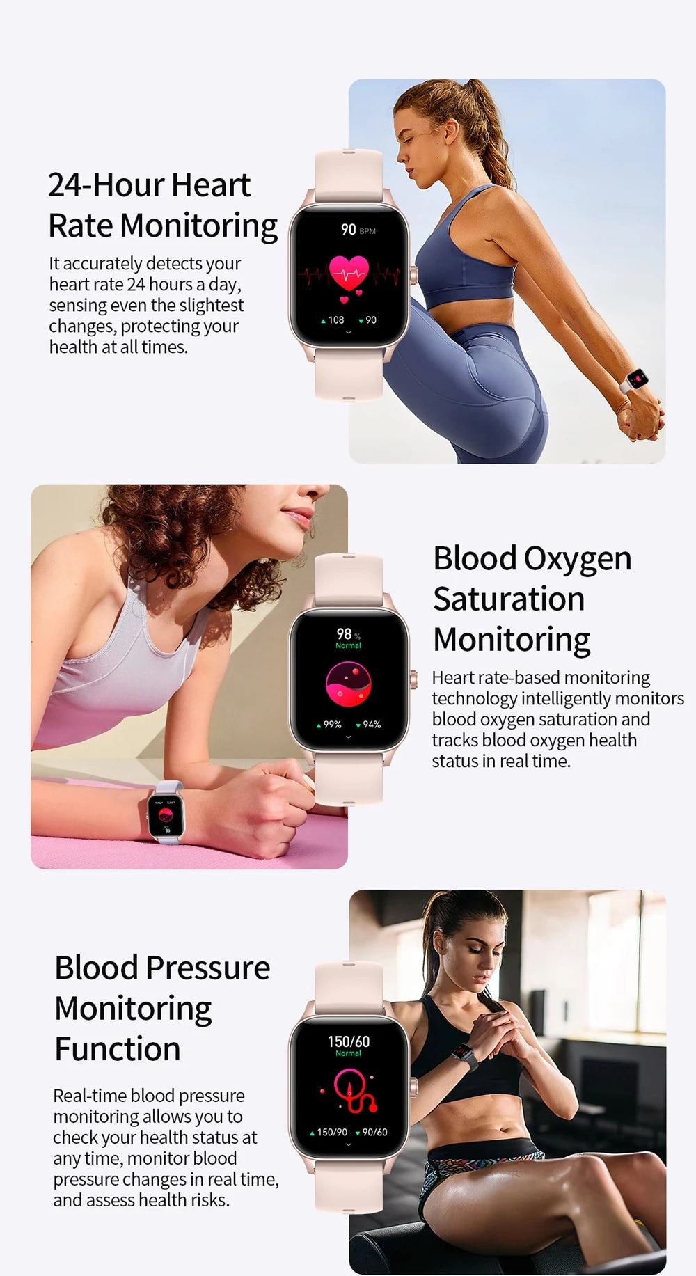 Smart Watches Women Smart Watches Smartwatch Man 2024 1.85" Large Display Heart Rate 100+ Sport Mode Bt Calls For Apple Iphone