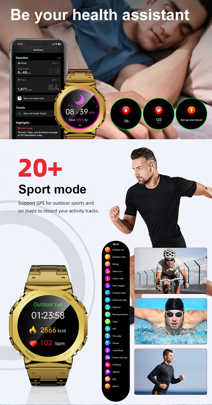 Smart Watches Smartwatch Man 2024 Original New Products Aiweile AW51 for huawei xiaomi Fitness Bluetooth Call pk fit 3 gt 4 pro