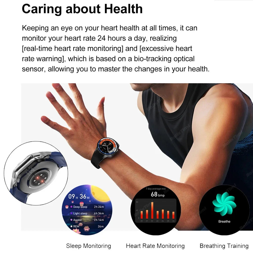 2024 New Smart Watch Men 4G Memory Music MP4 Video Bluetooth Call TWS Earphones IP68 Waterproof Smartwatch Men For OPPO Watch X