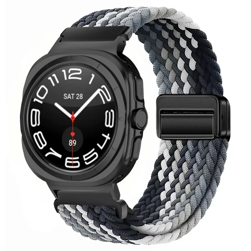 Nylon Loop Band for Samsung Galaxy Watch Ultra 47mm Strap Magnetic Buckle Bracelet Wristband for Galaxy Watch 7 Ultra Watchband